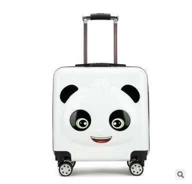 Panda Kid Travel luggage suitcase Trolley bags on wheels Kid wheeled carry on baggage Spinner  Children Rolling suitcase for Boy