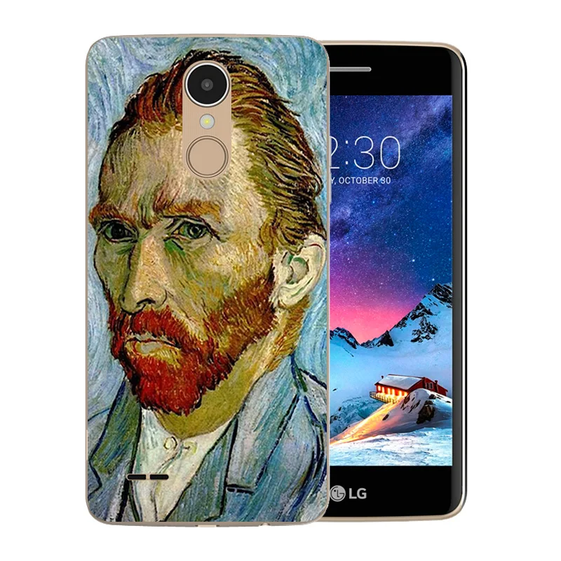 Van Gogh Pattern Case For LG K8 2017 soft Silicone TPU Rubber Back Cover Phone |