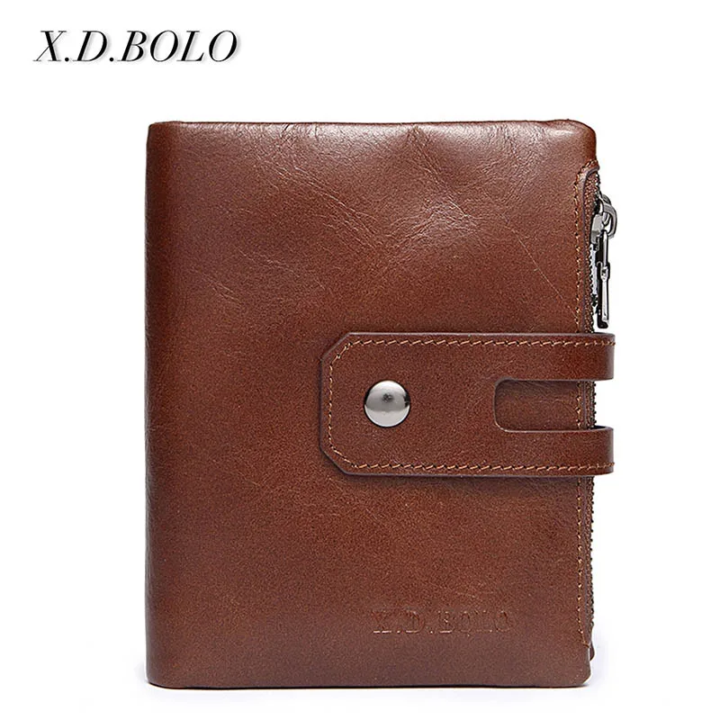 Brown X. D. BOLO для женщин женские кошельки пояса из натуральной кожи женские Кошельки Hasp и клатч короткие дамы кошелек на молни - Цвет: Brown
