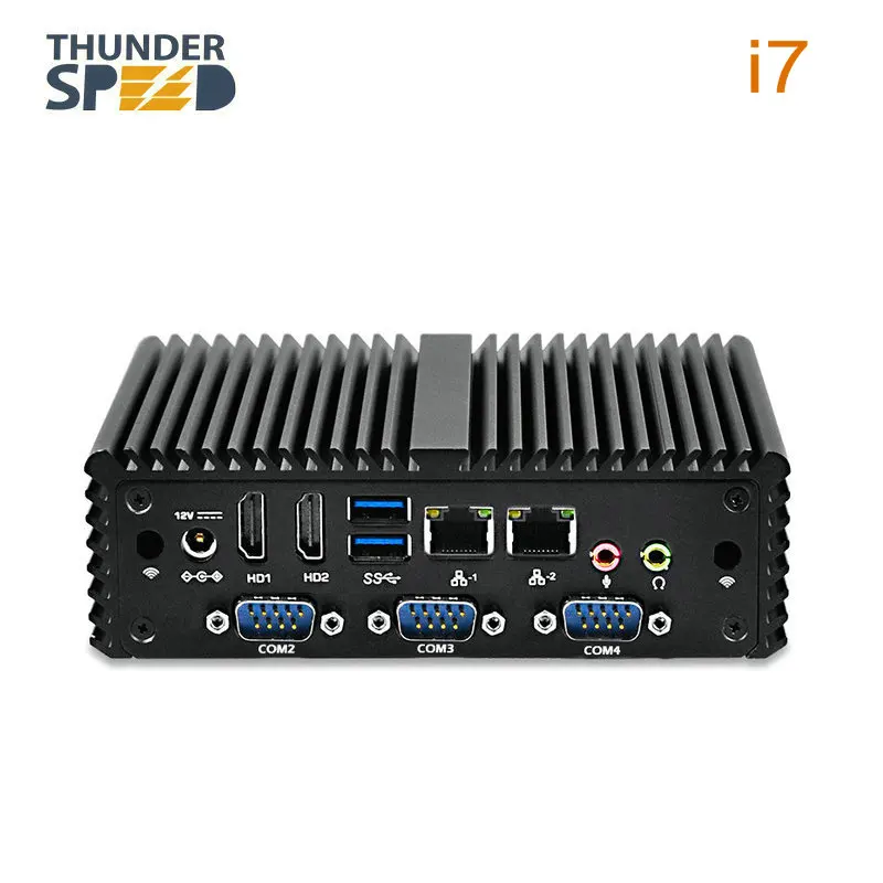 Мини ПК Intel i7 NUC алюминиевый чехол 2 LAN HDMI 8G RAM 128G SSD 300M WIFI HD Graphics HTPC компьютерный
