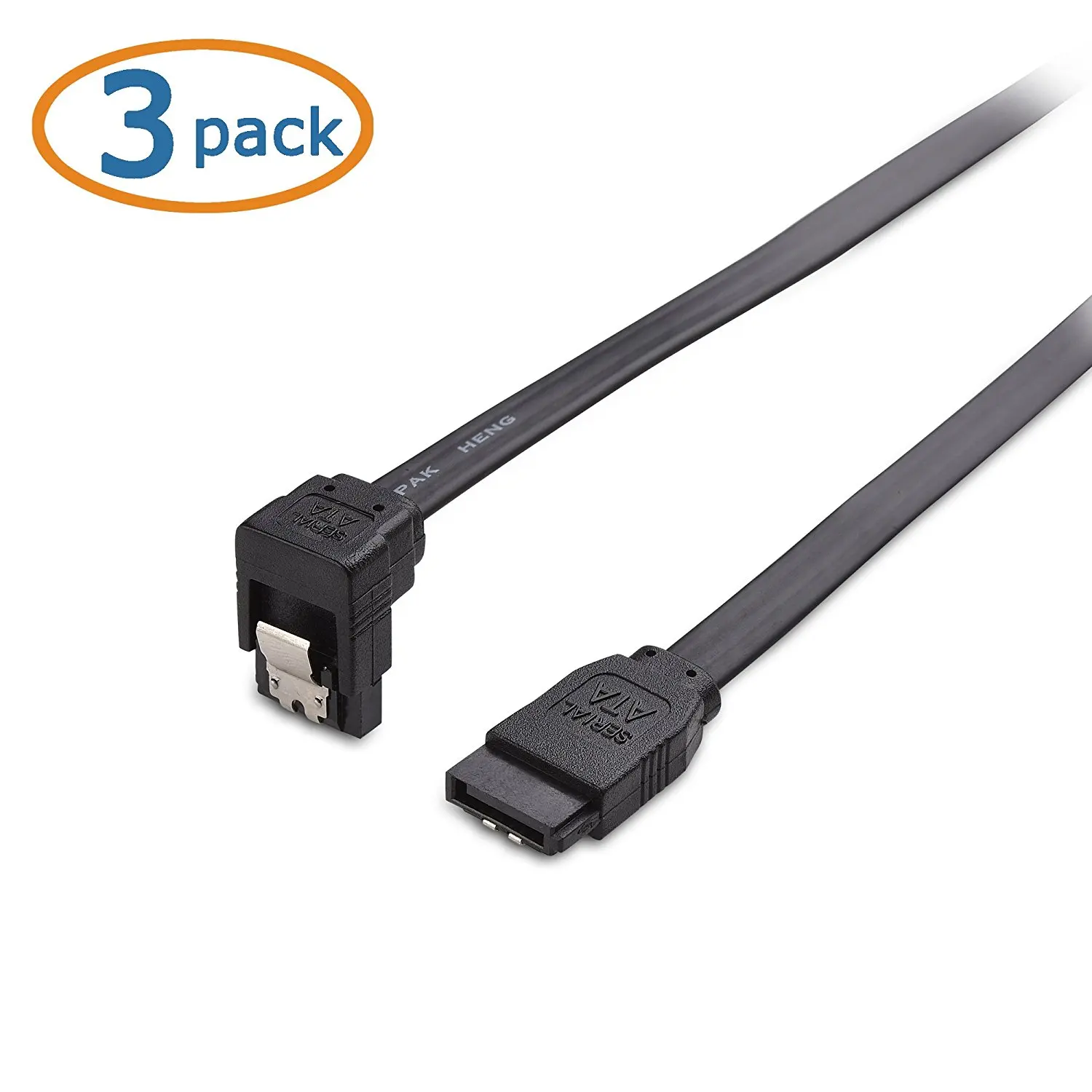 HBUDS 3-Pack 90 градусов под прямым углом SATA III 6 0 Гбит/с кабель (SATA 3 кабель) черный