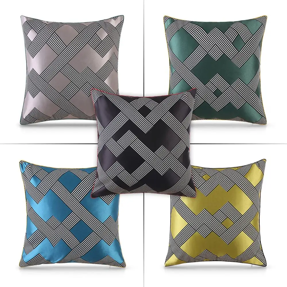 

1PC Precision satin Pillow Case 3D Emulation Satin Square Pillow Single Cover Chair Seat Pillowcase Cover