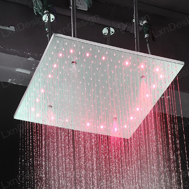 Роскошные LED Для ванной Shower 304 SUS зеркало Панель 500x500 потолочный Дождь туман