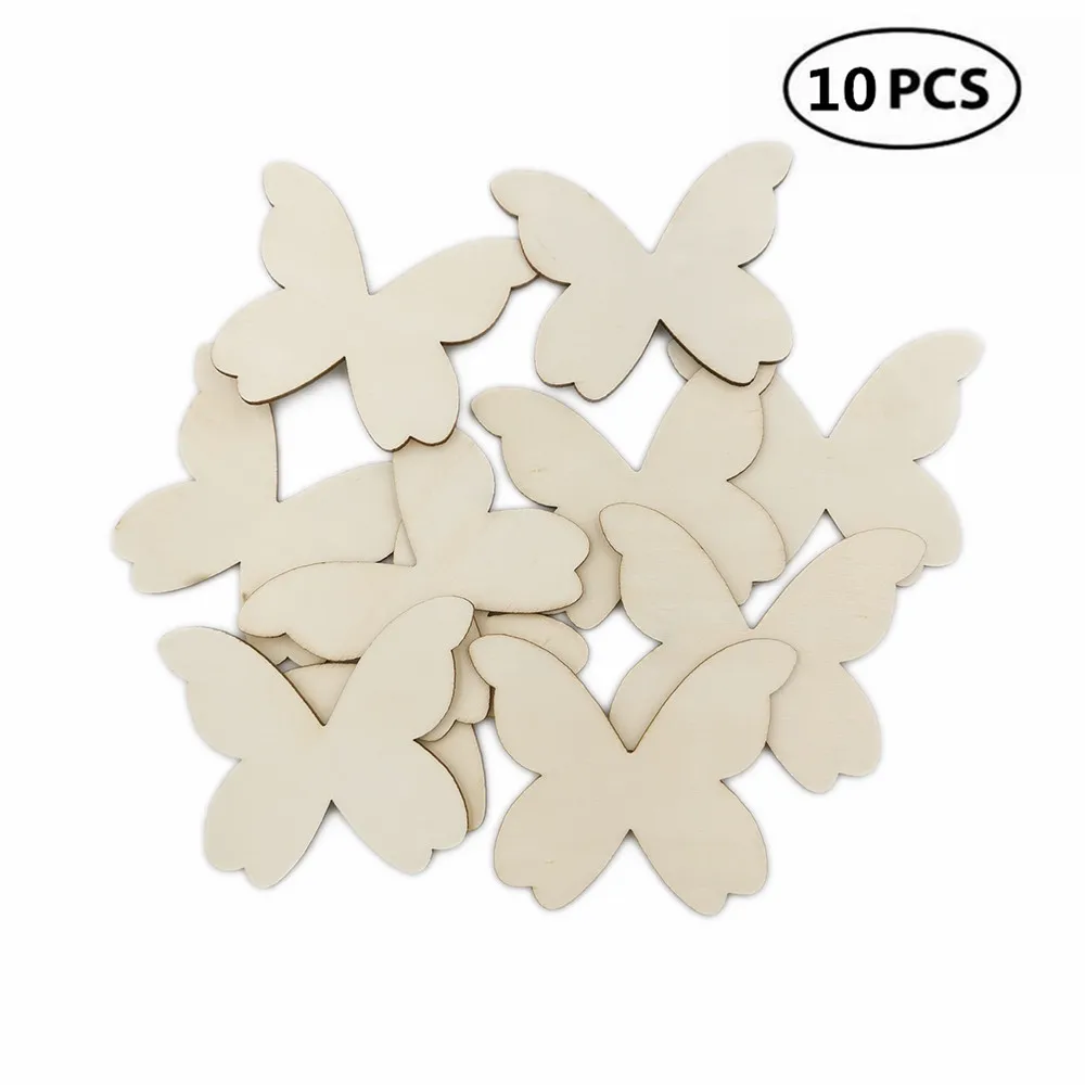 

10 шт. 80 мм естественные необработанные деревянные в форме бабочки с вырезами «сделай сам» для поделок украшение свадебного подарка бирки ре...
