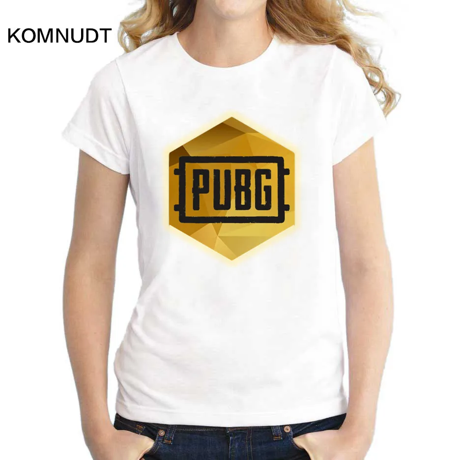 Komnudt стиль игры pubg Harajuku женские Футболки Для женщин/женские белые с круглым