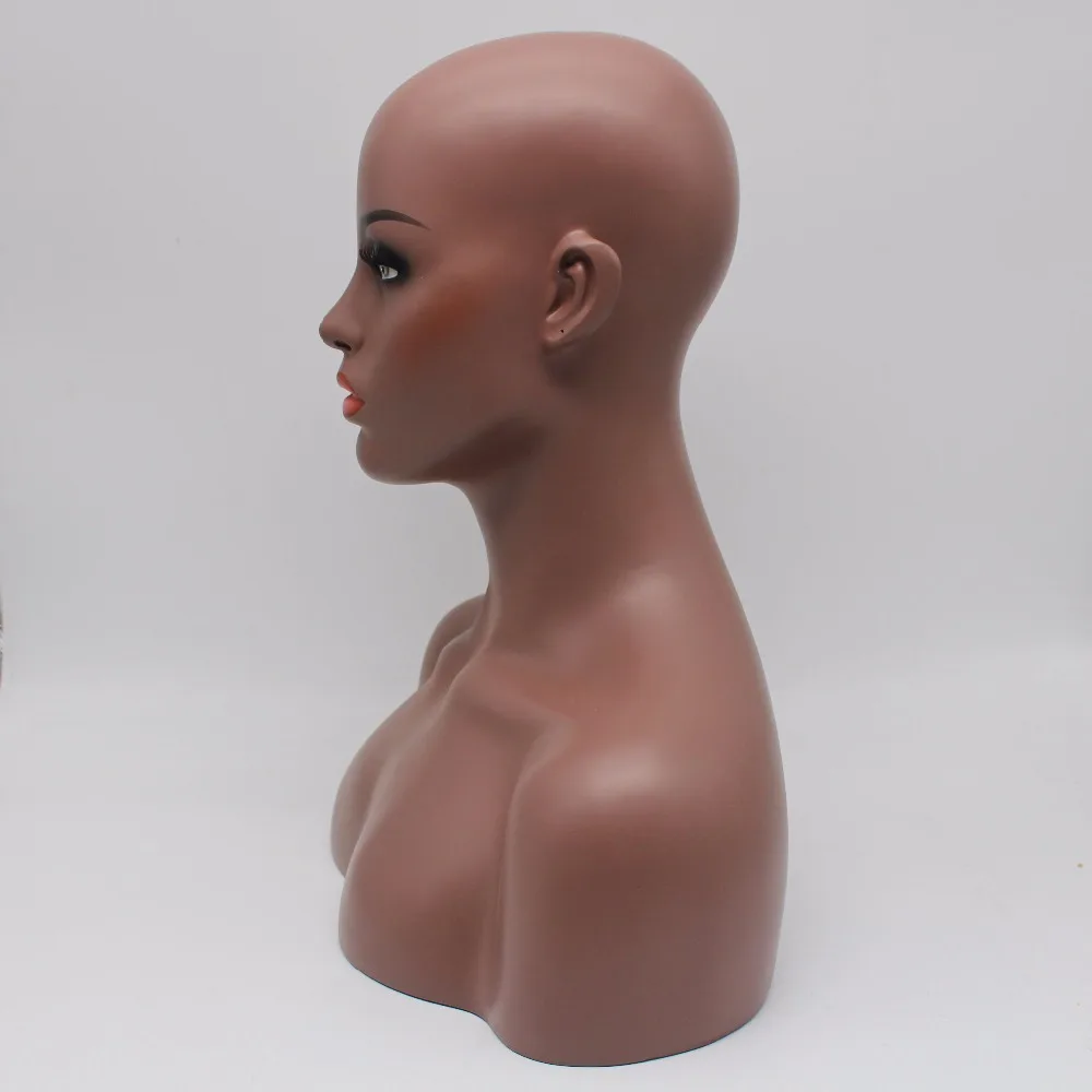 Реалистичный волоконный афроамериканский черный женский манекен голова бюст