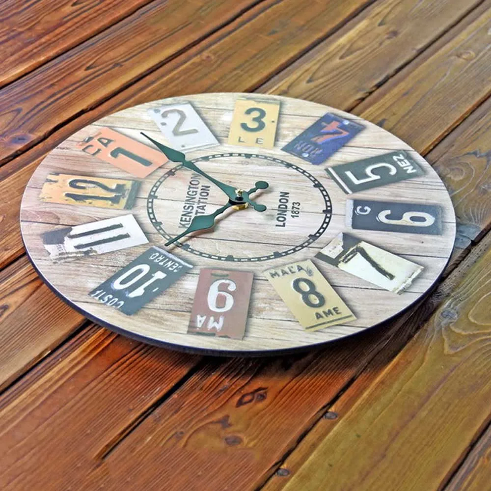 Европейские ретро настенные часы цифровые декор креативные бесшумные для кафе