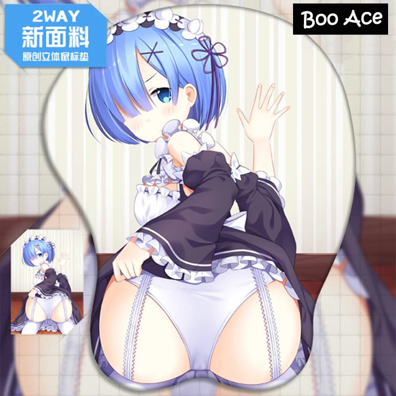 Игровой коврик для мыши Rem Ram с аниме Re: Zero геймерский подставкой запястья