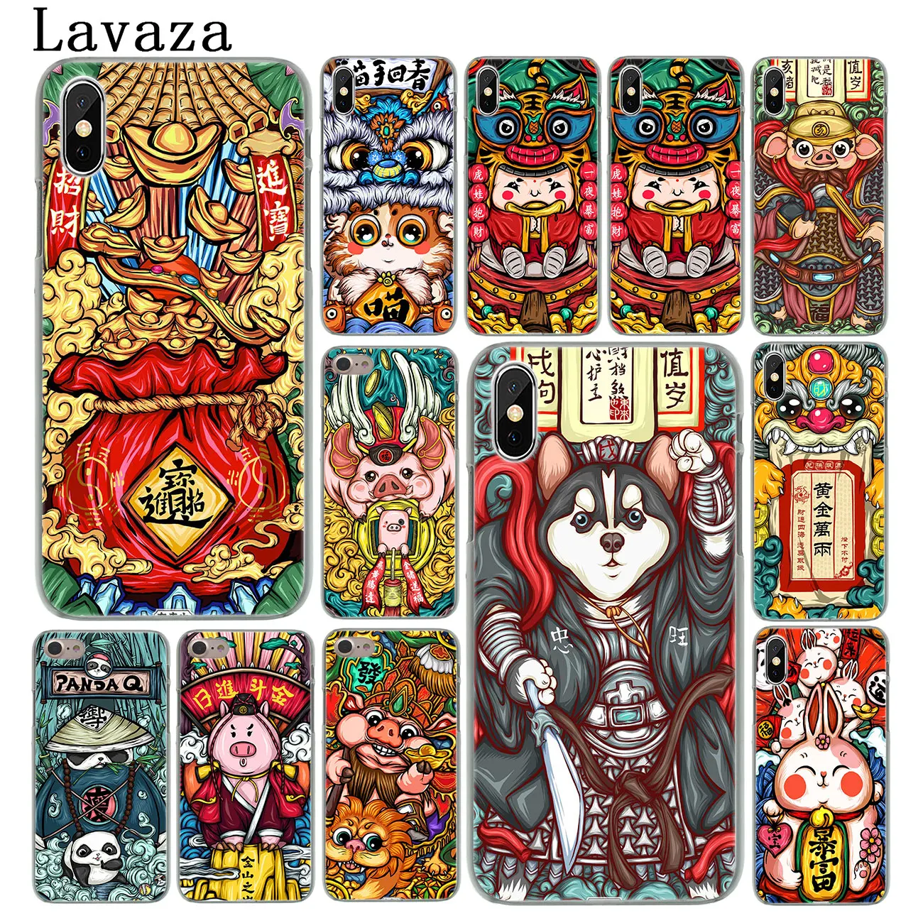 Твердый чехол для телефона Lavaza Cta pig Rabbit в китайском стиле iPhone XR X XS 11 Pro Max 10 7 8 6S 5 5S SE