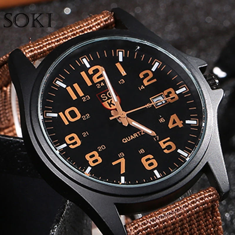 SOKI Марка Часов Цифровые Часы relojes пункт hombre мужские Кварцевые Relogio Masculino Военная