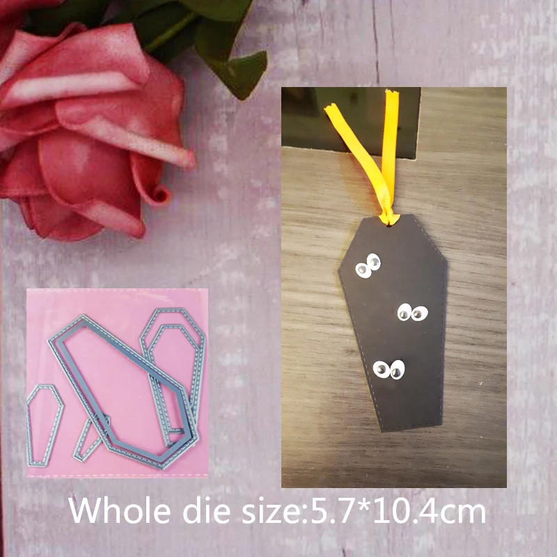 

Coffin pattern Metal Steel Cutting Embossing Dies For Scrapbooking paper craft home decoration Craft Halloween 5.7*10.4 cm