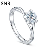 round shape diamond rings jewelry natural diamond women 14k white gold rings accessories free shipping 0 3carat twist band