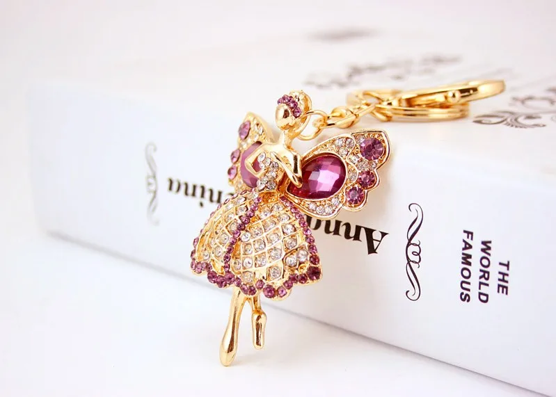 Dalaful Lucky Angel Wings Elves хрустальные Брелоки для ключей, держатель для ключей, женский подарок, модные брелки-новинки K244