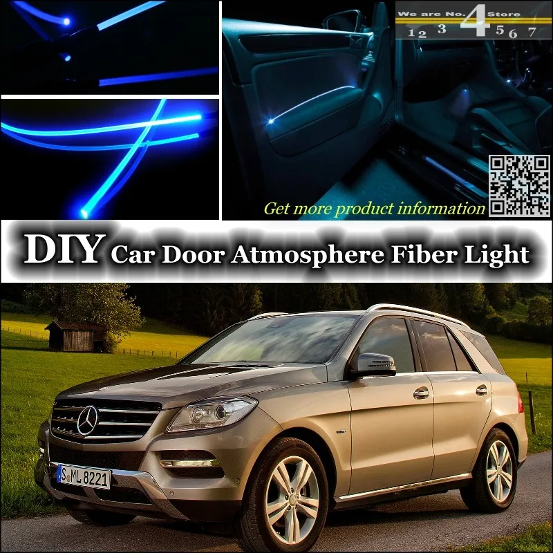 Для Mercedes Benz M MB W163 W164 W166 внутренний окружающий свет тюнинг атмосферное волокно