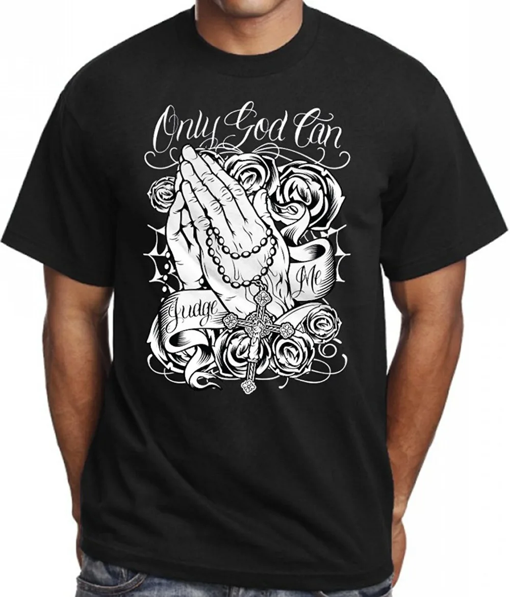 Футболки 100% Хлопок Graphic Crew вырезом Only god Can judge футболка для Для мужчин стильный
