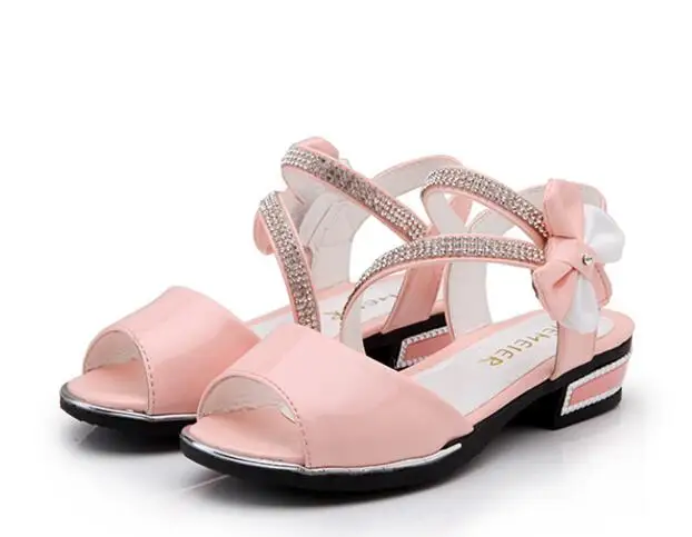 Туфли для девочек весна-осень 2017 белые однотонные туфли с бантом и кружевом