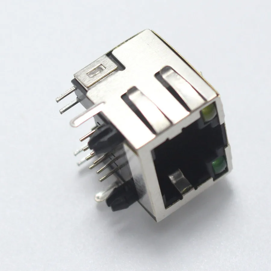Модульный сетевой разъем RJ45 с прямым углом 2 шт. PCB 56 8P LAN экранированный