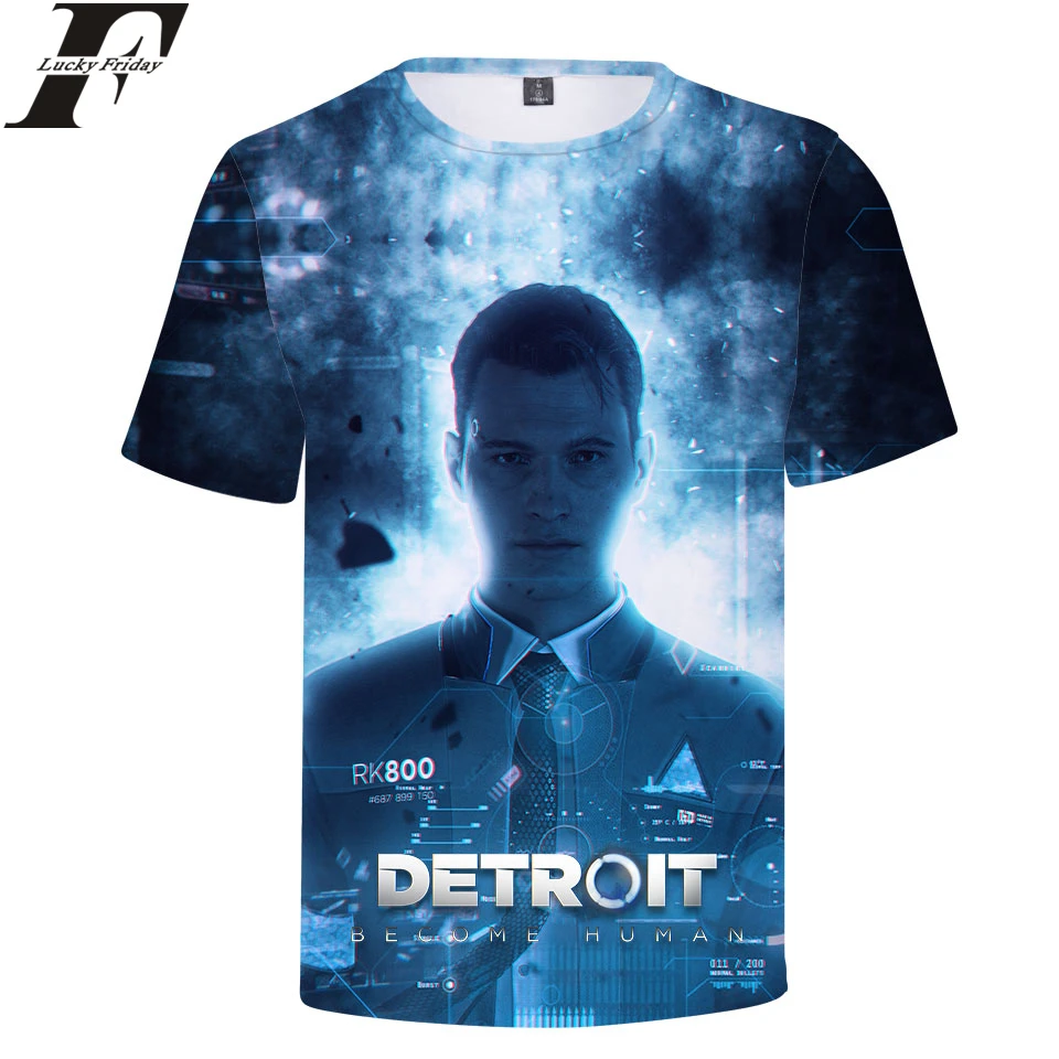 Detroit Been Human 3D футболка с коротким рукавом RK800 Униформа обычная для мужчин/женщин
