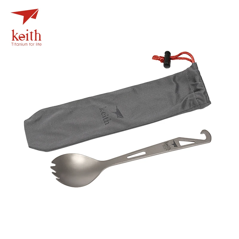 Keith Titanium Spork с вилкой бутылка наконечником открывалка для кемпинга дорожные