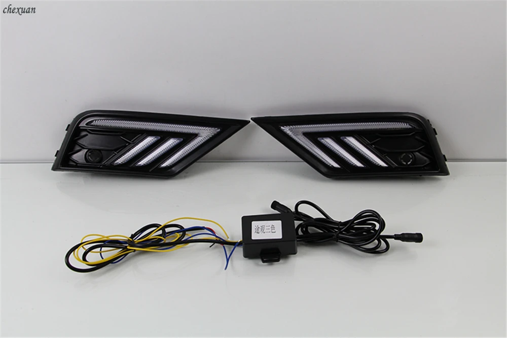 CSCSNL 2 шт. автомобильный светильник для Volkswagen VW Tiguan 2017 2018 2019 DRL Дневной с желтым