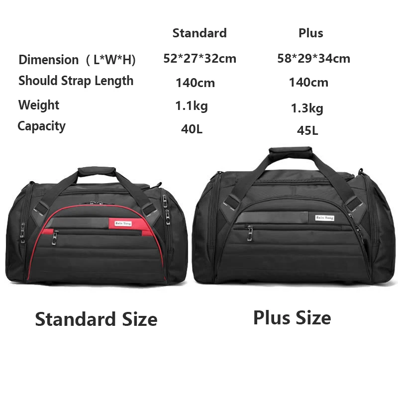 Bucbon 45l Large Multi-function Sport Bag Men Women Fitness Gym Bag Waterproof Outdoor Travel Sports Tote Shoulder Bags SGD001