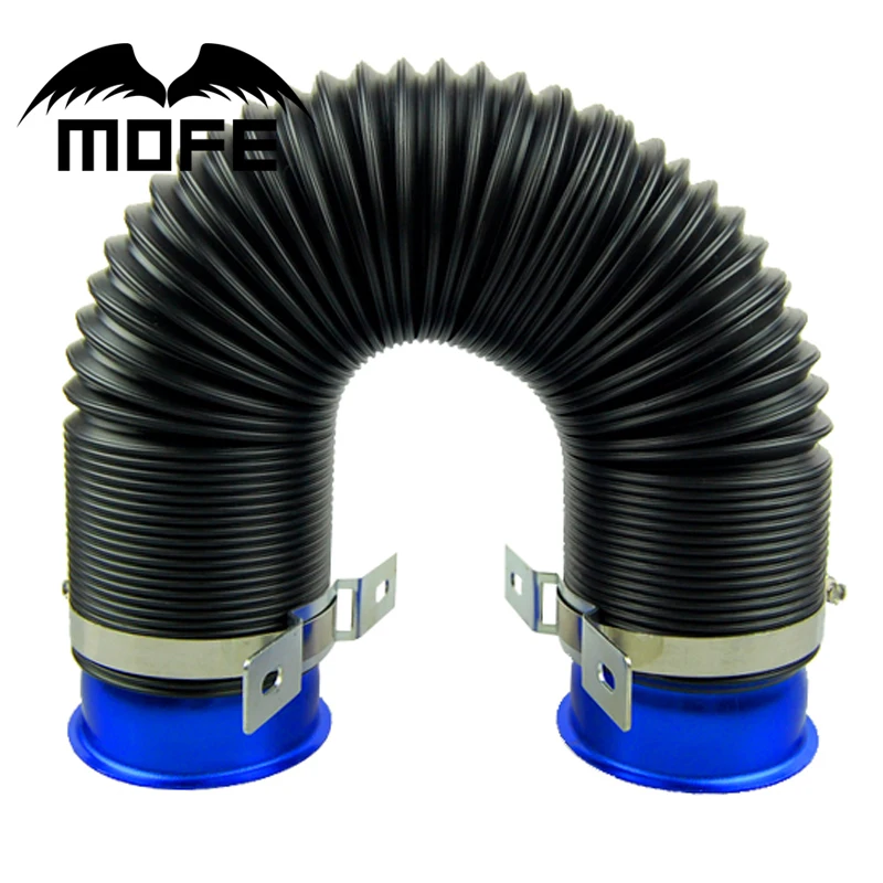 Новый синий Универсальный 76 мм забора воздуха индукционные комплект Гибкая