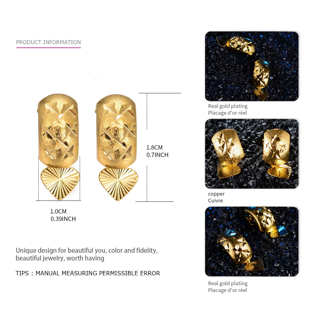 WANDO Jewelry оптовая продажа африканские серьги для женщин/девушек золотой цвет