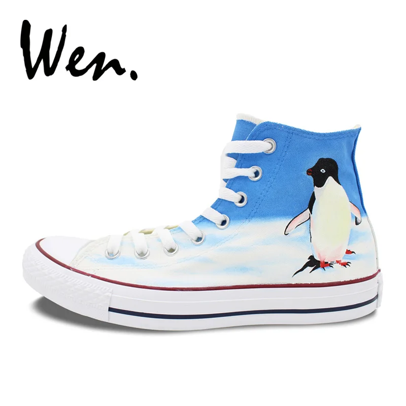 Кеды Wen Design для мужчин и женщин высокие кроссовки с красивым пингвином
