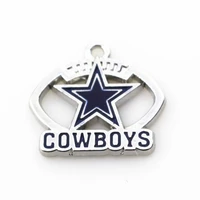 10pcs enamel dallas cowboys pendant football team silver dangle charms fit sports bracelet earring making jewelry