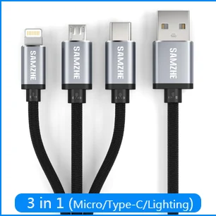 SAMZHE Кабель USB 3,1 type-C для быстрой зарядки для Macbook Pro samsung S8 S9 Nexus 5X, Nexus 6 P, OnePlus 2, ZUK Z1