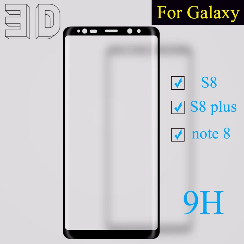Для Samsung Galaxy S8 плюс Примечание 8 защитное стекло 3d Изогнутые полное покрытие amsung