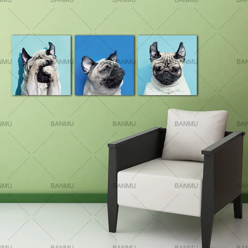 Животные серии мир 13 Мопсов щенок Современные Холст художественные картины