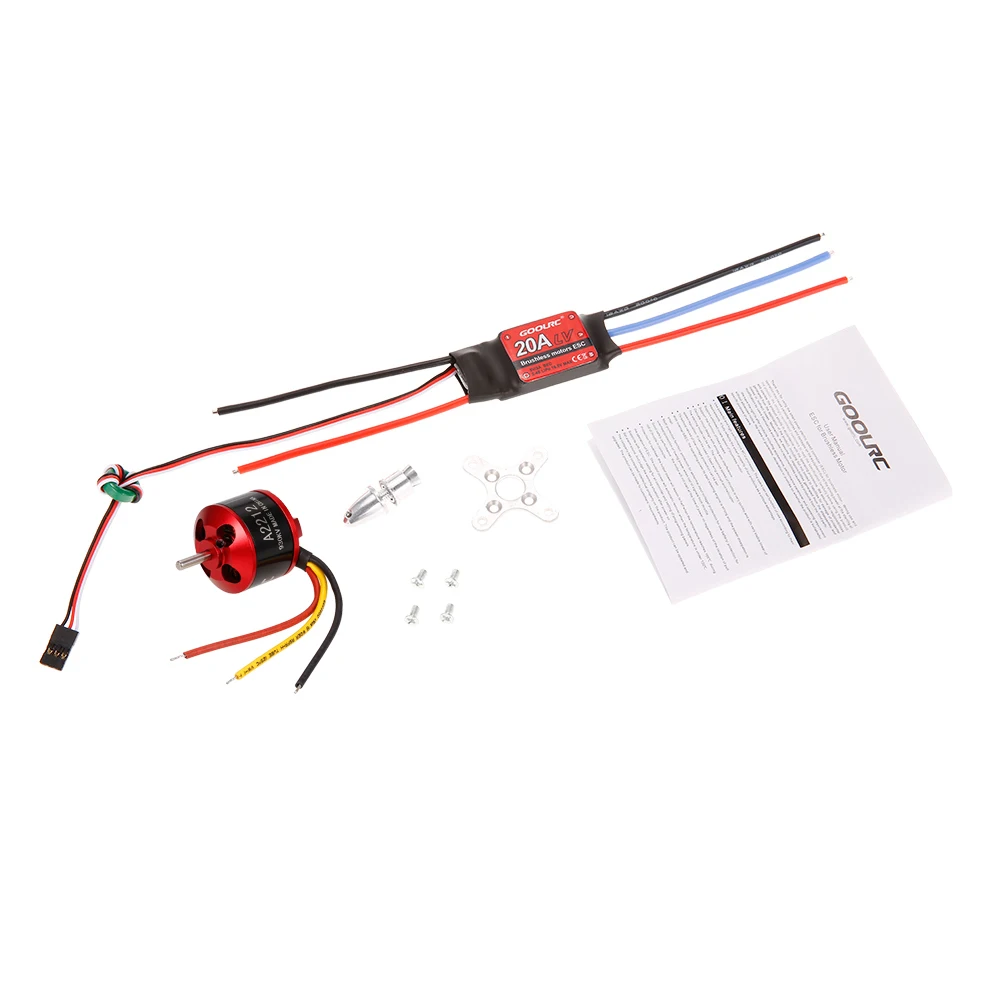 A2212 1400 2200 1000 930KV бесщеточный двигатель и 30 20A 5V 3A BEC 2-4S ESC для RC самолета планера Warbirds