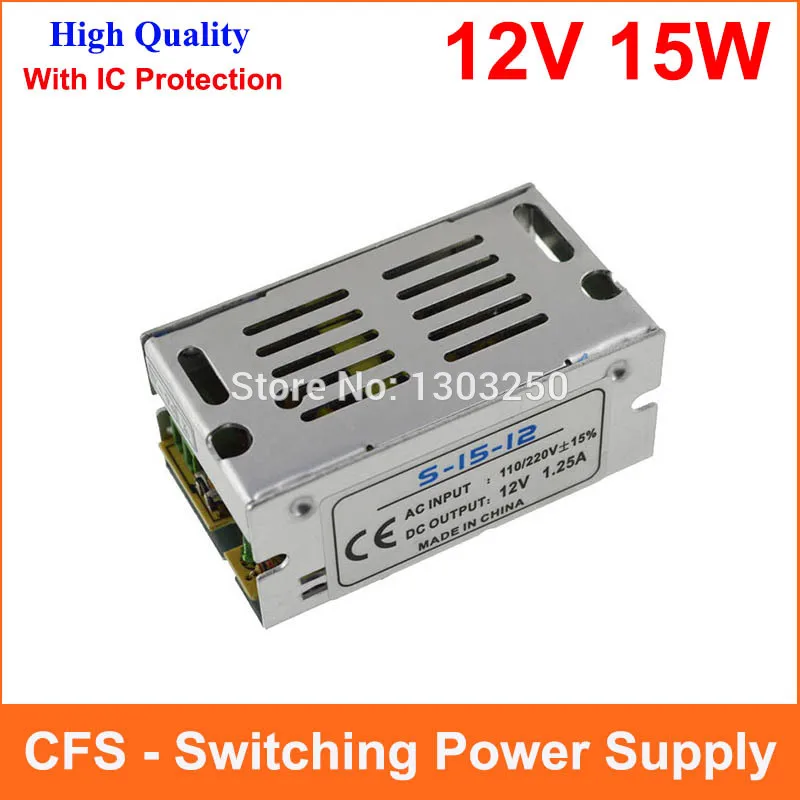 Светодиодный импульсный источник питания 12V 1.25A 15W адаптер трансформатора AC100V 110V