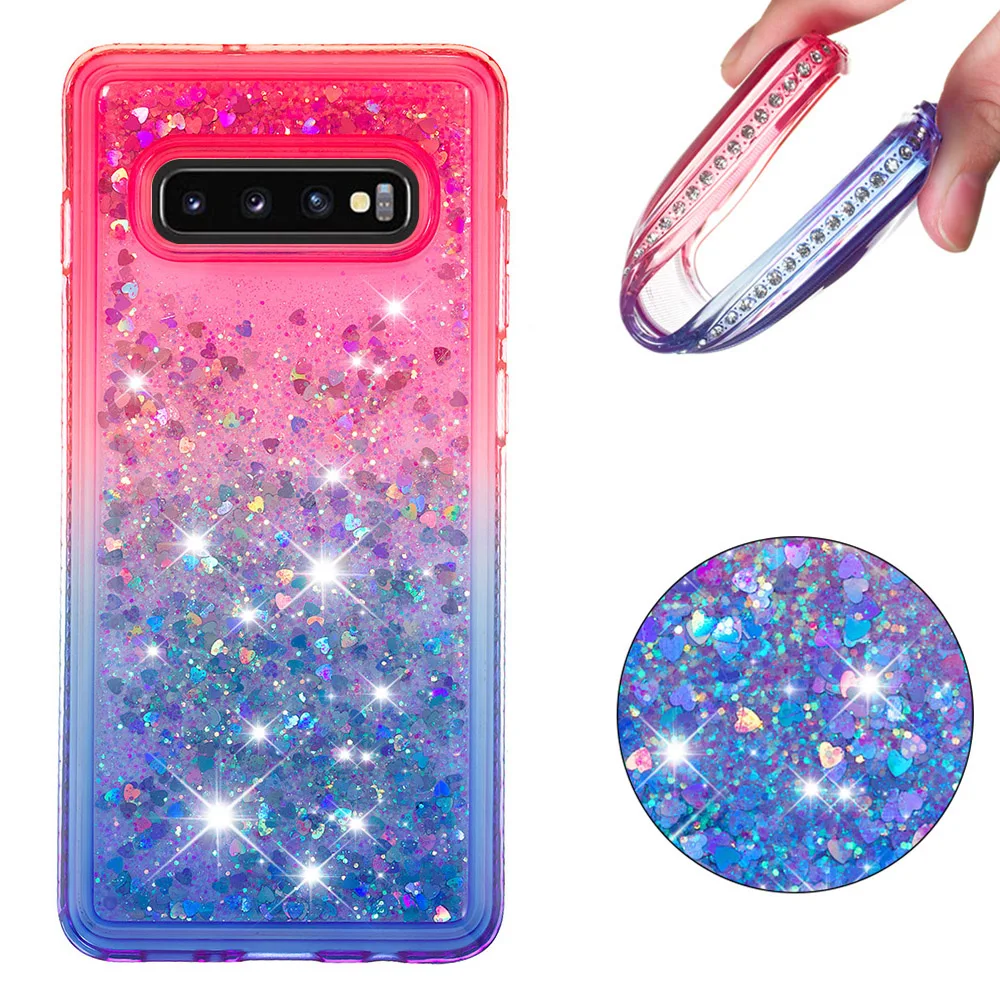 Для Samsung Galaxy S10 Plus чехол Блестящий горный хрусталь Силиконовый ТПУ зыбучий песок