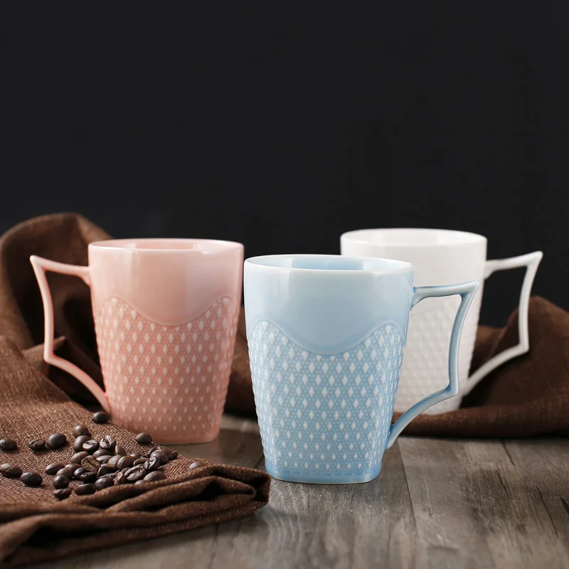 Современная короткая элегантная кружка из костяного фарфора с гравировкой для