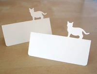 kitty cat animal tent place cards rustic wedding bridal baby shower party seating table number name tented escort card