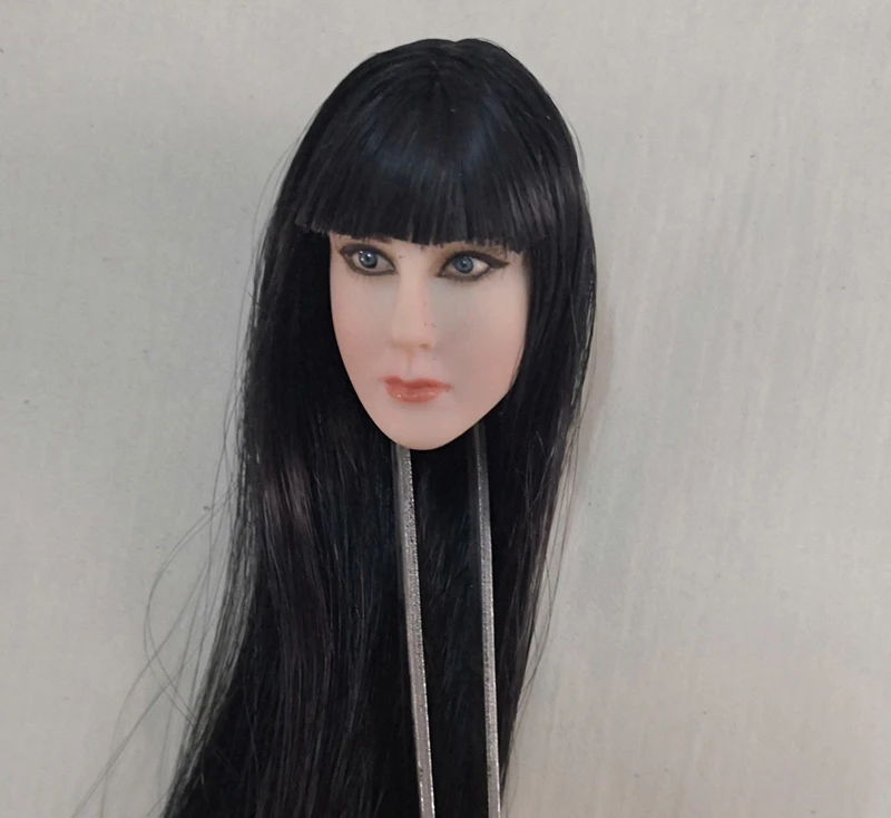 

1/6 Beauty Female Cleopatra Princess of Egypt 2.0 Head Carving Ankhesenamun Black Straight Hair Model for 12'' Action Figure