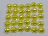 500 lemon yellow luster ab acrylic round half pearl 8mm flatback beads scrapbook