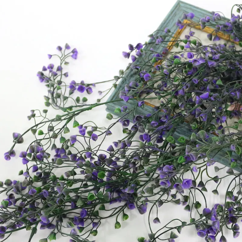 80cm Purple JAROWN искусственные пластмассовые растения, Декор, искусственная Виноградная лоза, цветы для дома садовые украшения, комнаты, офиса, стены, подвесной ротанговый - Цвет: 80cm Purple
