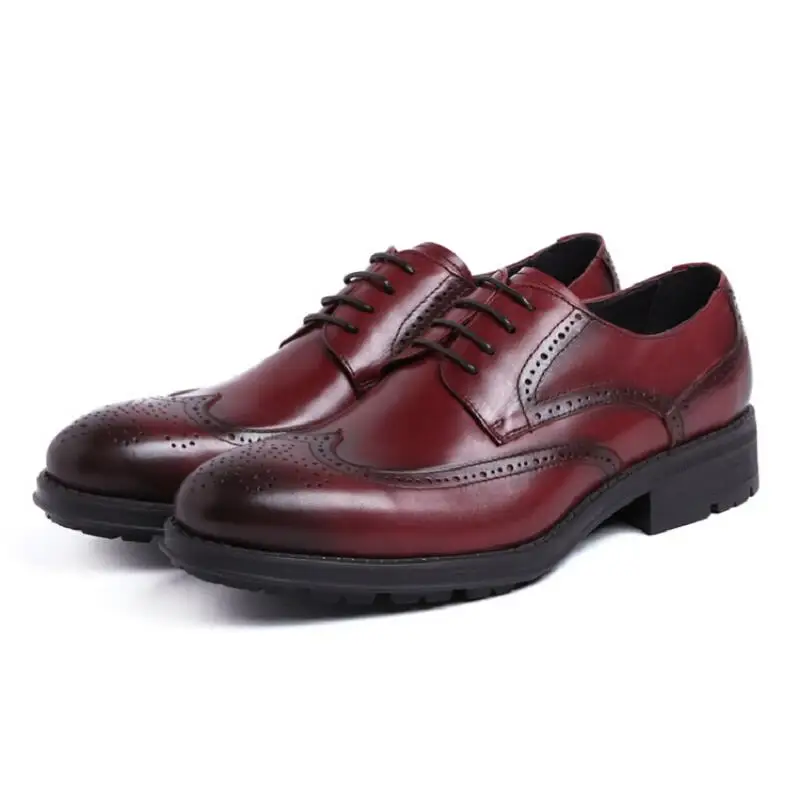 MYCOLEN Italian Lace Up Men Genuine Leather Wedding Brogue Formal Dress Business Party Office Black Oxford Shoes Scarpe | Обувь
