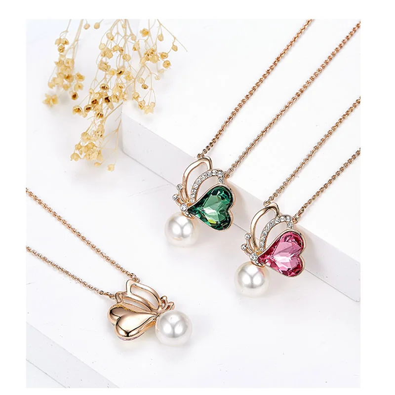 LuxJuly женские золотые ювелирные наборы украшенные кристаллами от Swarovski ожерелье в
