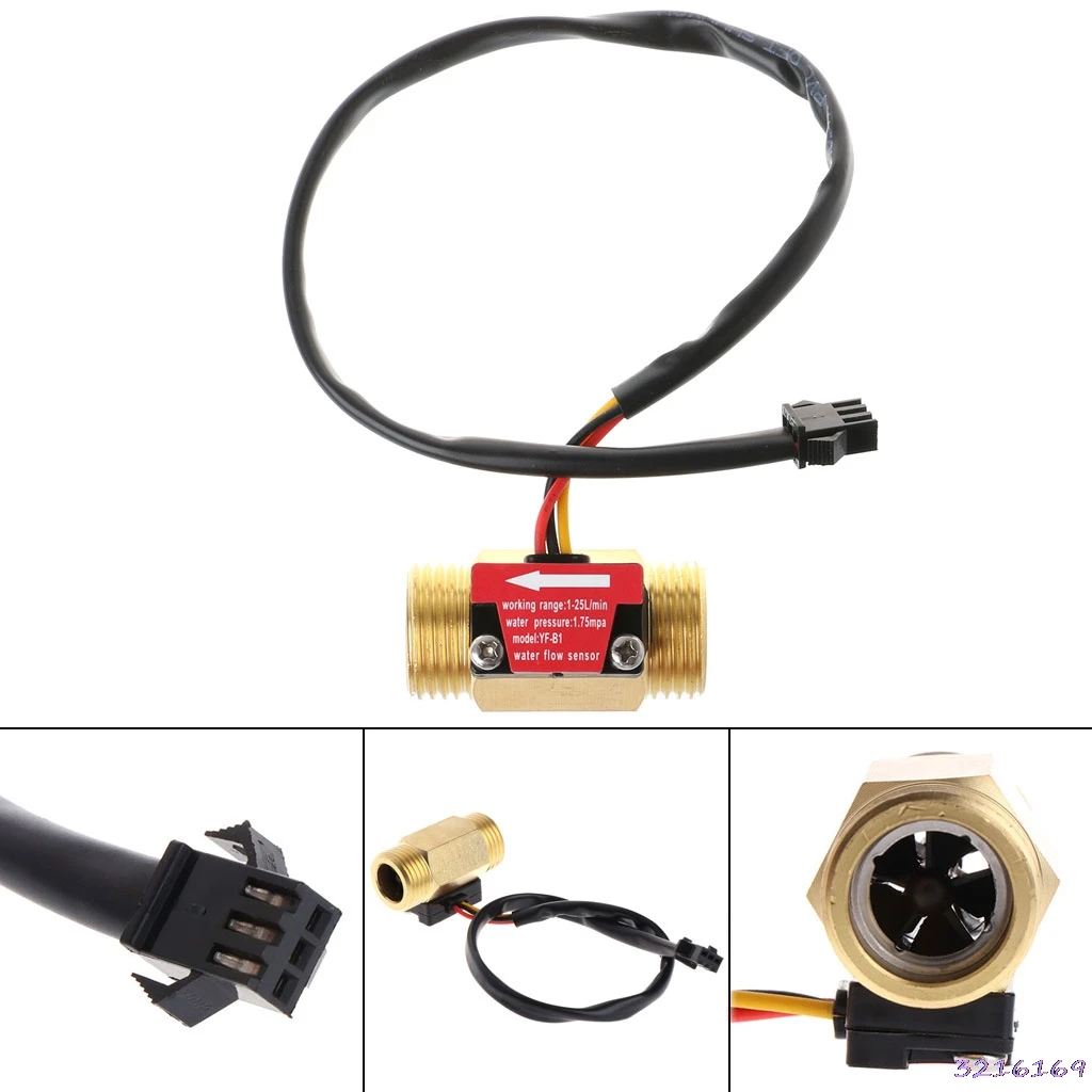 Flow Sensor G1/2'' Water Hall Switch 1-25L/min Meter Flowmeter-38# | Инструменты