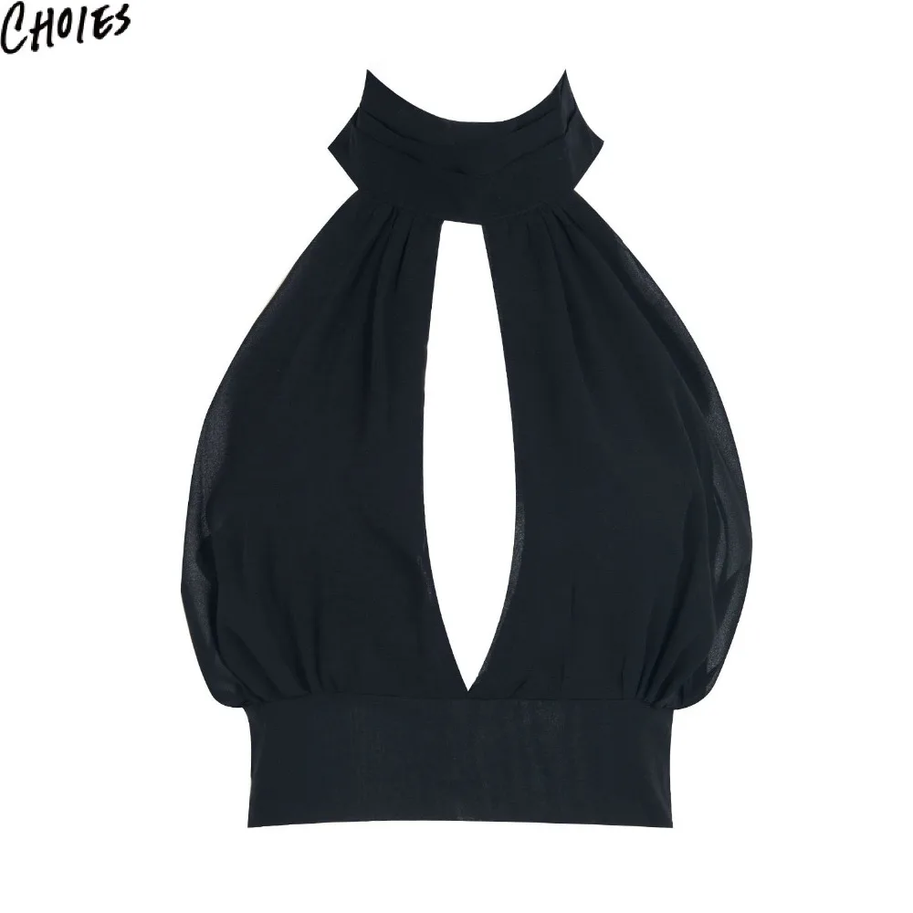 Женский топ 5 цветов с глубоким вырезом высокой горловиной кружевной открытой