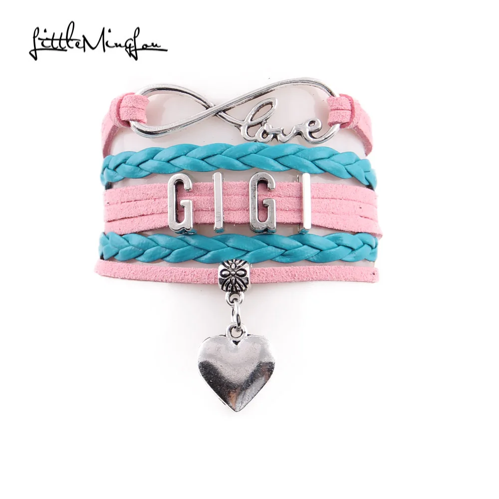 Маленькая Minglou Бесконечность любовь GIGI Подвеска для браслета в форме сердца