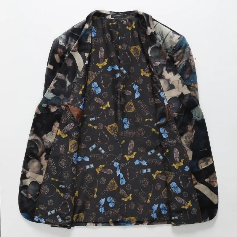 GUIXIANG 2017 Осень британский стиль мужской однобортный Модный повседневный Блейзер