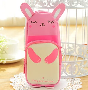 Пенал-карандаш с пандой escolar menina rabbit pencilcase из кожи estuche Panda escolar estuches школьный пенал для карандашей - Цвет: Pink pencilcase