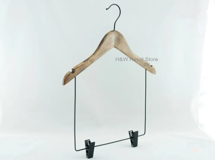 [Бесплатная доставка] комбинированная античная деревянная вешалка с зажимами