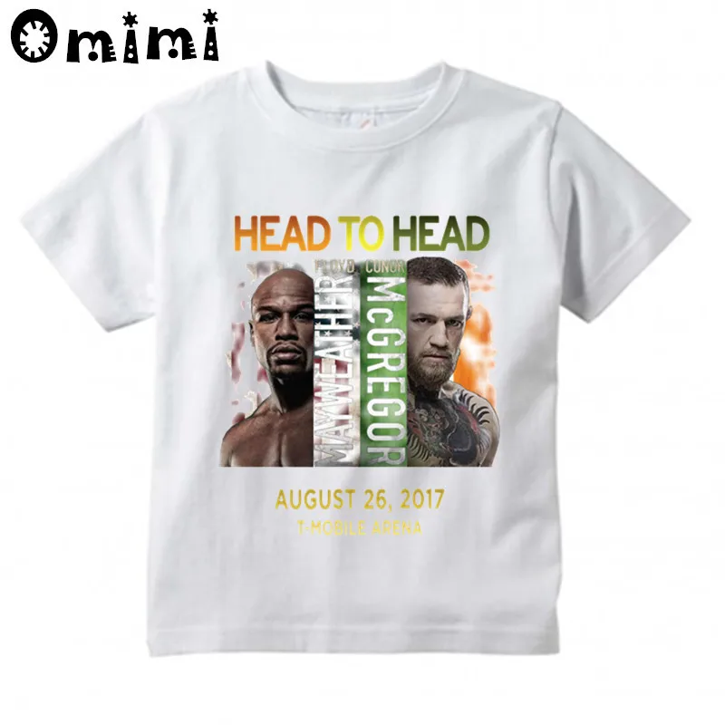Детская футболка с Floyd Mayweather Vs Conor McGregor дизайнерские топы короткими рукавами для