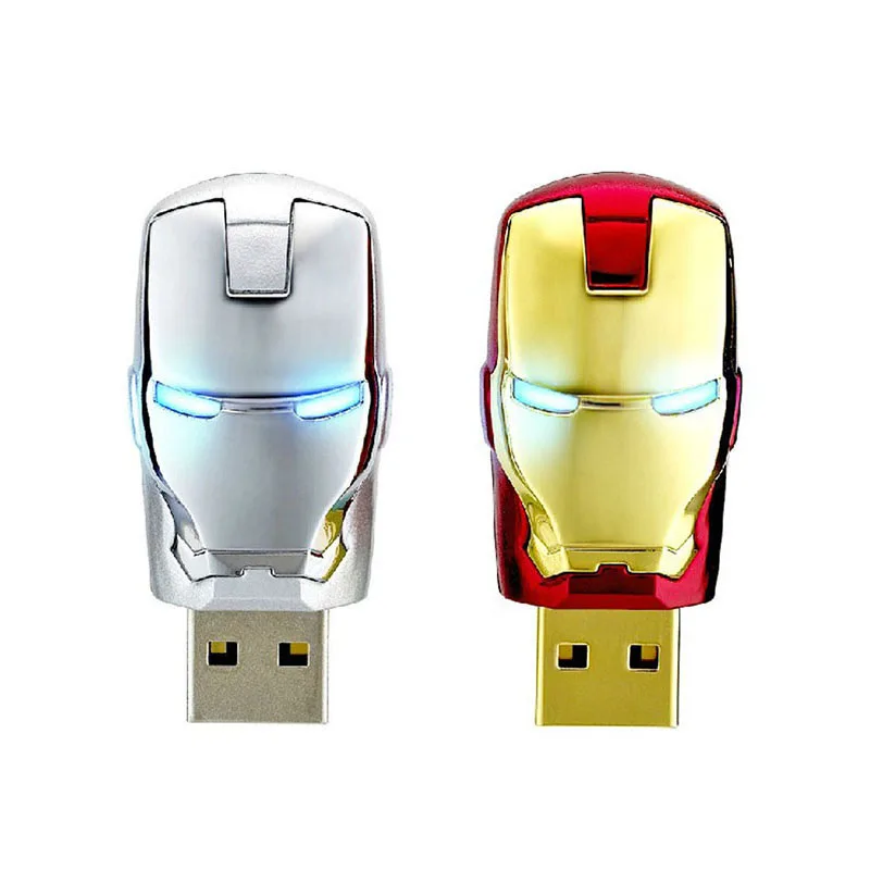 Мстители Железный человек Led Флешка 128 ГБ USB 64 ГБ 32 ГБ 16 ГБ 8 ГБ флеш-накопитель Memoria USB 2,0 флэш-накопитель